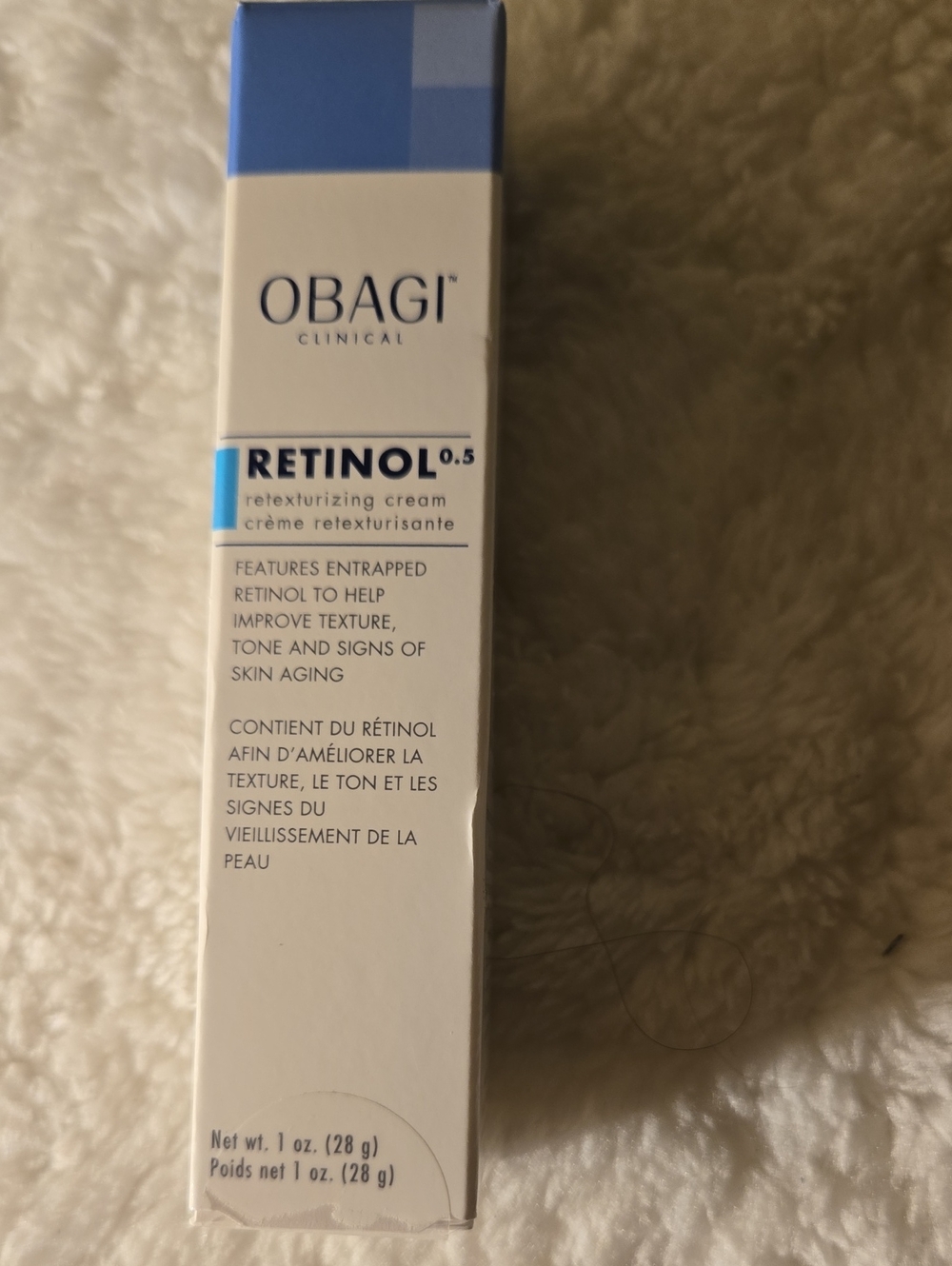Obagi White and Blue Retinol 0.5 Clinical Cream Box